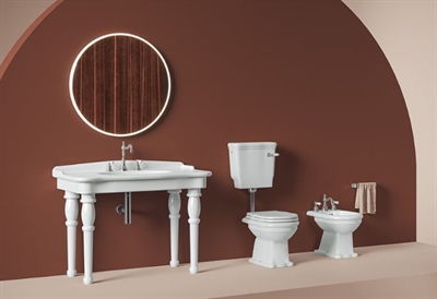 HERMITAGE VASO TERRA 36X55 S/P BIANCO SCARICO A SUOLO