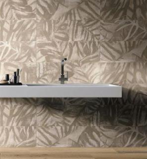 BETON WALL DECORO LEAVES MARFIL 30X90X1 RETT SC1 201