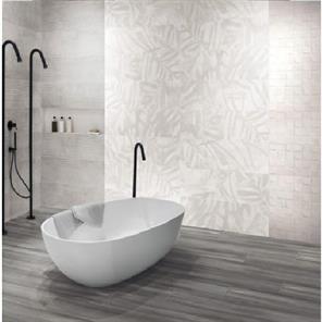 BETON WALL DECORO LEAVES WHITE 30X90X1 RETT SC1 201
