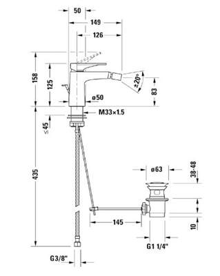 TULUM MIX BIDET C/SALTERELLO BY STARCK NERO OPACO