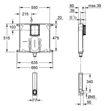 CASSETTA INCASSO GROHE AV 80mm